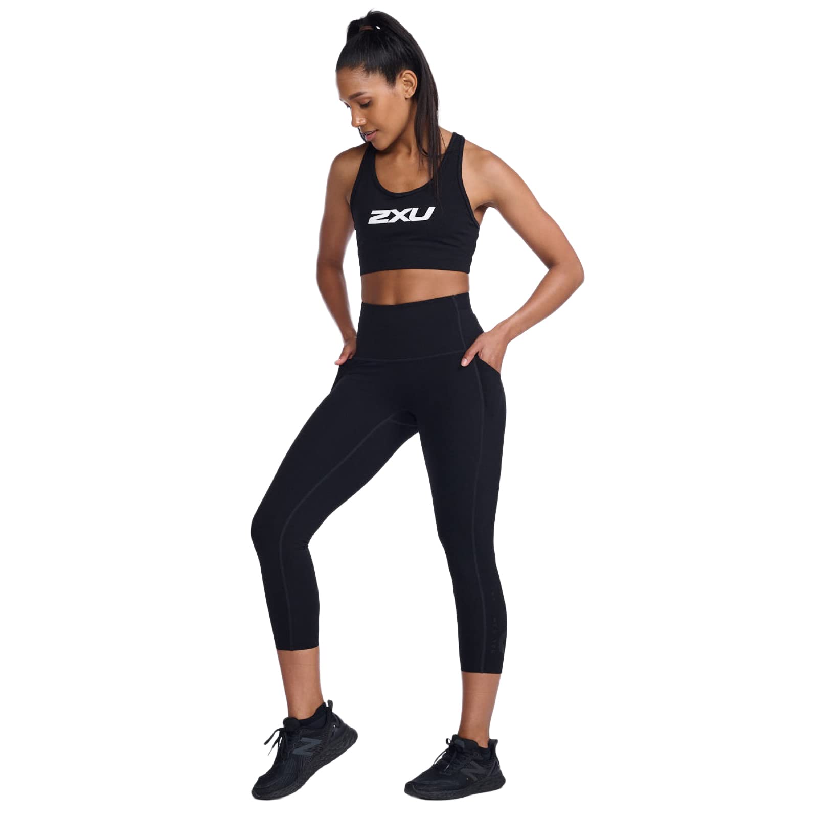 2XU Pantalon de compression longueur cheville forme Stash Hi-Rise Compression 7/8 Collant noir/noir S (Woman)