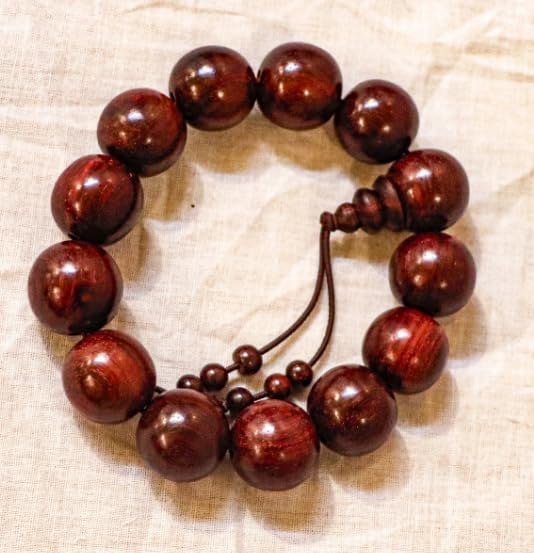 WorldwideGems Premium Lal Chandan Bracelet Red Sandalwood Bracelet Auspicious Chandan Bracelet Original Certified चन्दन ब्रेसलेट Lal Chandan Lakdi Ka Bracelet AAA+++ Sandalwood Bracelet for Wearing