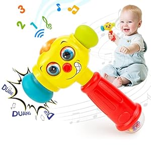HOLA Toys for 1 Year Old Boys Birthday Gift – Hammer Baby Toys 12-18 Months Development, Musical Toddler Toys Age 1-2 with Light Flashing, Easter Stuffers