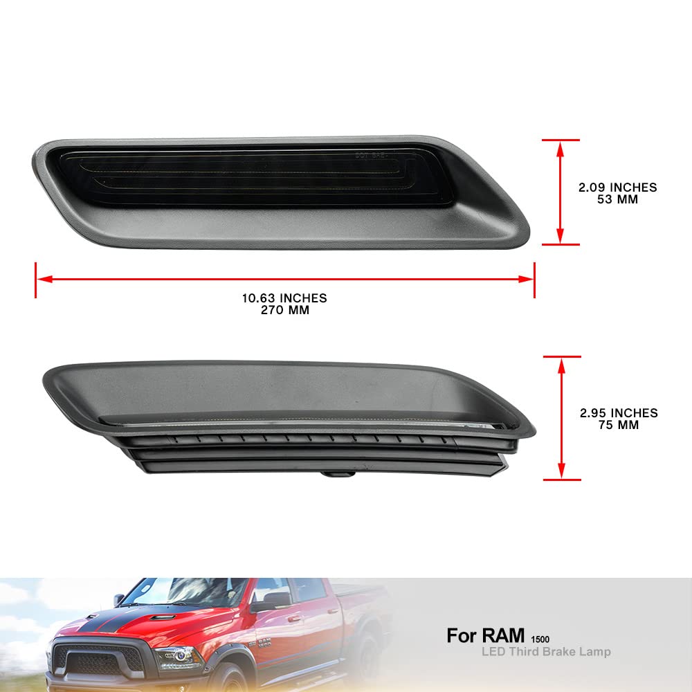 Led Cappuccio di ventilazione Lampada Scoop per 2010-2022 RAM 1500 Cappuccio sportivo Bianco DRL Luce di marcia diurna Ambra Indicatori di direzione Sostituzione luce decorativa 2x