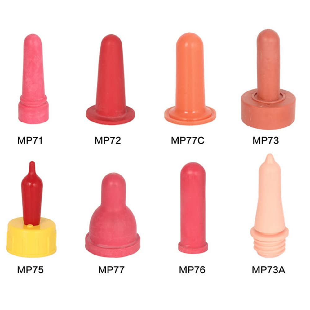 10 Stück Milchtrink Nippel Aufzuchtflasche Nippel aus weichem Gummi Saugerfutter Milch Fläschchen Nippel für Welpen, Katzen, Kälber, Kaninchen, Lämmer, Schafe, Fohlen Nutztier [MP73H]