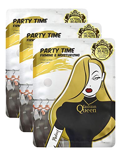 Preisvergleich Produktbild Mediect Party Time fashion Queen Gesichtsmaske, Feuchtigkeitsmaske zur Gesichtspflege, Beauty Mask mit Kollagen und Lachskavier 3 x 28ml