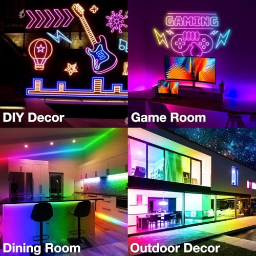 Tira de luces LED neón flexible RGB 16.4ft con control miniatura 6