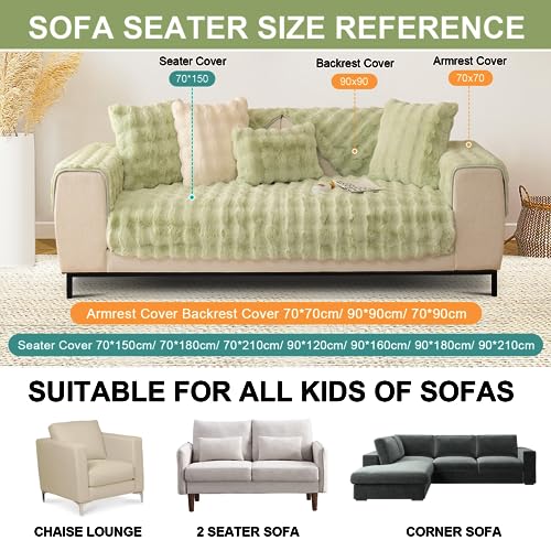 SHANNA Thick Rabbit Plush Sofa Cover 1 2 3 Seater - Image 3