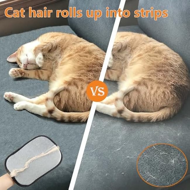 Newly Upgraded Electrostatic Pet Hair Removal Glove ¨C Thickened Cat Dog Hair Remover Glove for Couch, Carpet, Car Seat ¨C Not for Pet Grooming (Black, 2 Pack)-jlbLfpfc