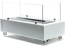 Lareiras Ecosul - Lareira Ecológica Portátil a álcool ou etanol Aço Branca 60cm