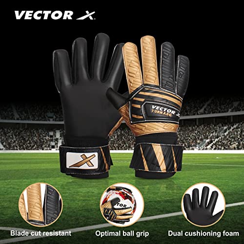 Image of Vector X Tornado Goal Keeper Gloves | Gloves with Finger Saves & Super Grip Palms | Soccer Goalkeeper Gloves for Youth | Adult | Multicolor | Size - 7|
