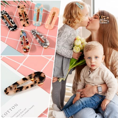 Cridoz HC-04 12 Pcs Acrylic Resin Hair Barrettes Hair Clips thumb #5