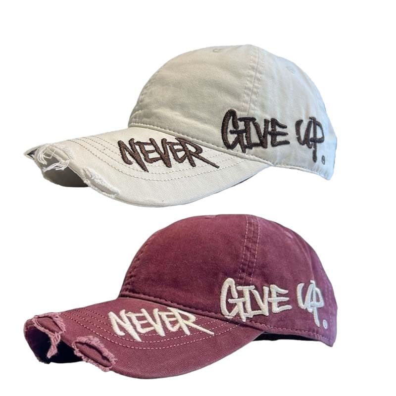 2 Pack Gorra Never Give Up Ajustable Retro Casual miniatura 1