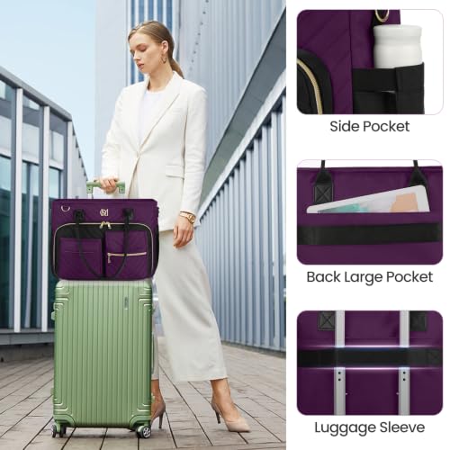 Image of Teacher Tote Bag for Women,Laptop Work Bag for Business Travel,Quilted Nurse Bible Computer Bag Briefcase Gift