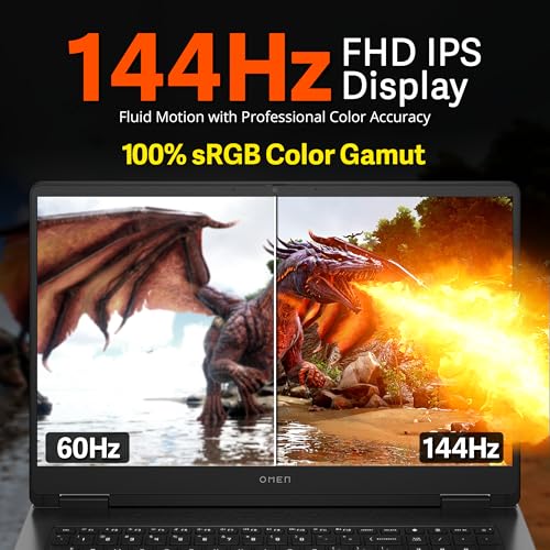 Image of HP Omen 17 Gaming AI Laptop, GeForce RTX 5060, AMD Ryzen AI 9 365 Zen 5 10-Core (50 Tops), 17.3 inch 144Hz FHD IPS, 32GB RAM, 3TB Storage(2TB SSD+1TB Docking Station), RGB Backlit Keyboard, Win 11, Black