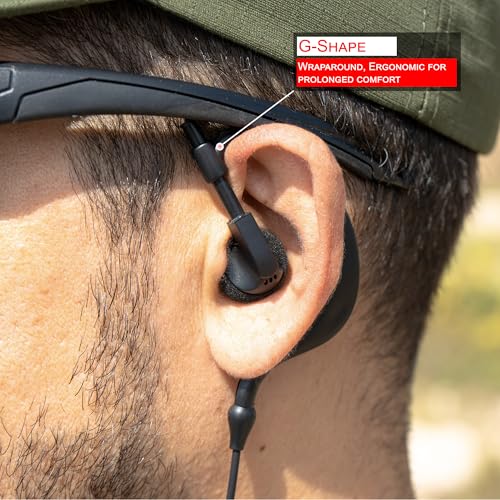 TechSide Microphone Earpiece 2-Pin Kenwood with Coiled Cables, 3. Wrap-around headset - Image 4