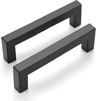 Matte Black Cabinet Hardware Oyx 25 Pack Matte Black Cabinet Pulls Stainless Steel Cabinet Handles 6 2 5 Inch Length Matte Black Drawer Pulls 4inch Hole Center Kitchen Cabinet Handles Amazon Com