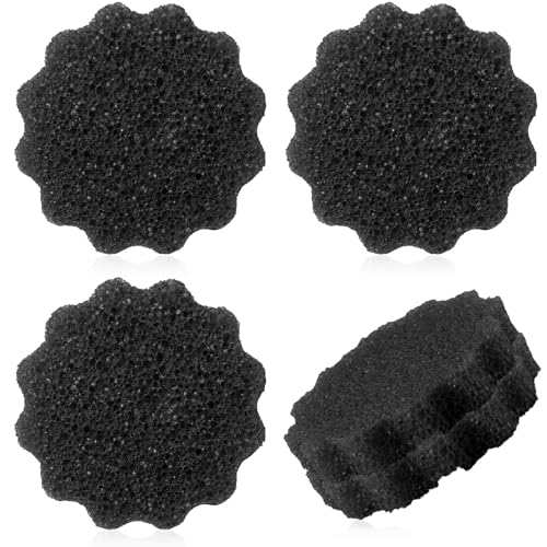 Image of FillTouch 3 Pcs Dual Sided Scrub Sponge Multi Functional Cute Temperature Sensitive Non Scratch Dish Sponge for Washing Dishes Kitchen Bathroom(Flower,Black)