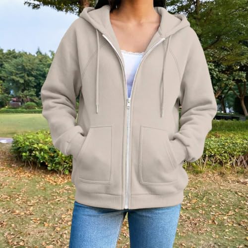Womens Zip Up Hoodies 2026 Y2k Casual Long Sleeve Oversized Lightweight Sweatshirt Cute Hooded Jackets with Pockets - image 5