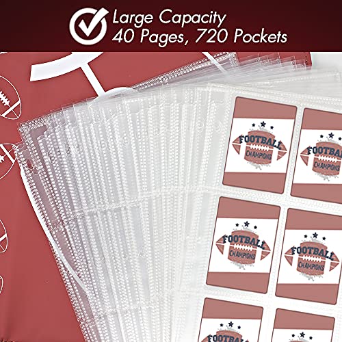 720 Pockets Football Card Binder With Sleeves Fit For Baseball Cards, Trading Cards Album Cards Holder Protectors Set Fit For Mtg, Yugioh, Sports, Football Card #TOP5