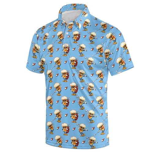 Polo clásico para golf para hombre con mangas cortas, cómodo y ligero, con cuello clásico y botonera para golf y uso casual miniatura 2