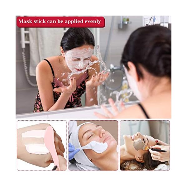 anezus 11 Pcs DIY Facial mask Mixing Tool Kit with Bowl Stick Spatula Silicone Brush Spray Bottle Puff Soaking Bottle Gauges (Pink)