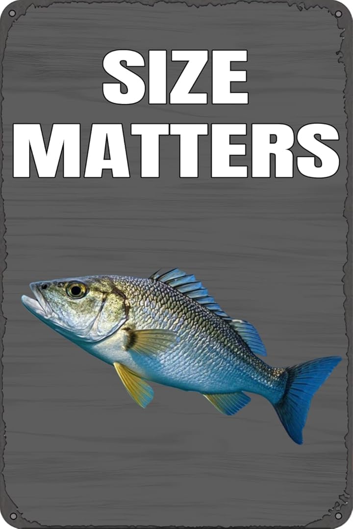 Size Matters Tin Sign Retro Art Plaque Wall Decor Funny Gifts for Cafe Home Kitchen Garage Bathroom Farm Garden Bar Metal Posters 8x12 Inch