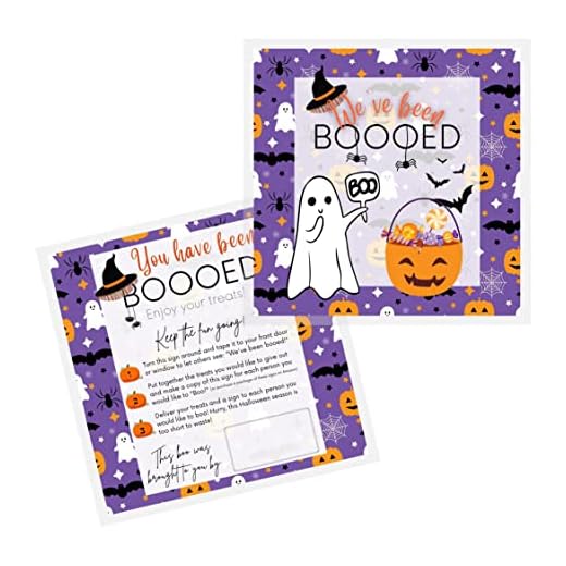 27+ Creative Boo Basket Ideas for a Spooktacular Surprise 6 You’ve Been Booed Fall Halloween Door Signs Boo your neighbors Game | 25 pk 8x8” flyers | Leave on porch with treats basket poem copy and pass it on purple