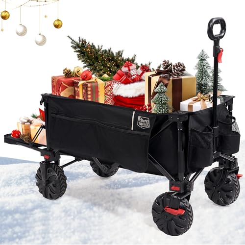 TIMBER RIDGE Carrello da Spiaggia Pieghevole XXXL con Portellone con Ruote Larghe Staccabili e...