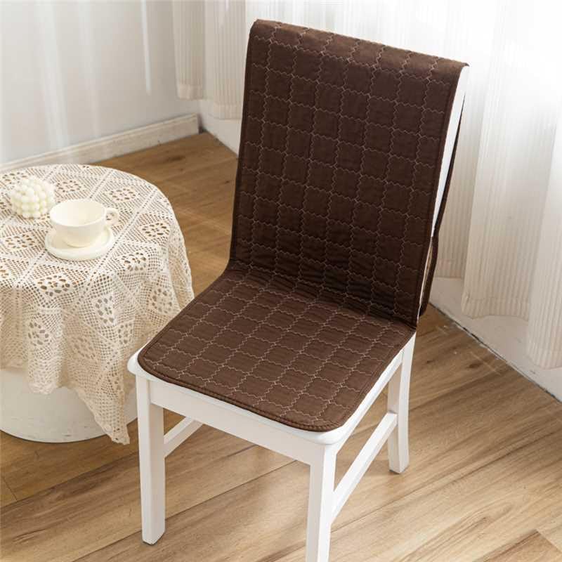 Image of HOMETHREADS Non-Slip Chair Cover-Universal Fit for Kitchen & Dining Chairs-Cushioned Comfort - Stylish Machine Washable Seat Cover-140x40cm (Brown, Pack of 8)