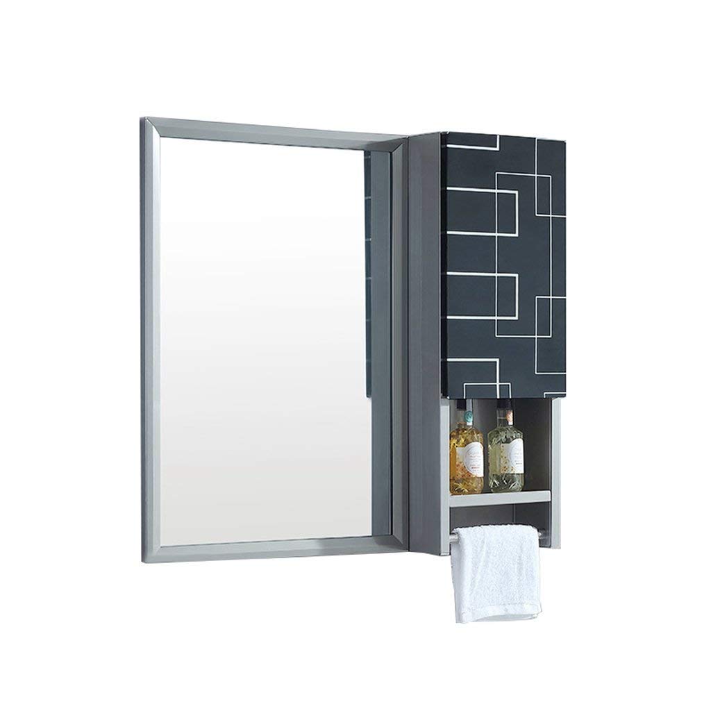 TYUHDUYUR Stainless Steel Bathroom Mirror Side Cabinet Wall-Mounted Washable Vanity Mirror Cabinet with Shelves (Color : #2)