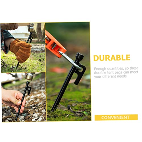 2Pcs Heavy Duty Metal Tent Stakes Thickened Ground Nails for Camping Outdoor Tent Pegs with Curved Hook Design miniatura 4