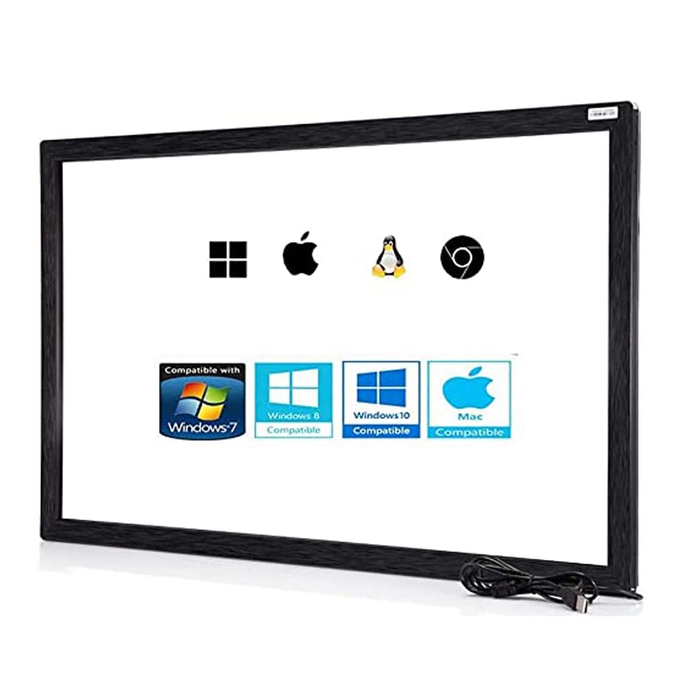 Cadre Tactile Infrarouge, écran Tactile Infrarouge 16: 9 Écran Tactile Infrarouge avec Interface USB pour écrans LED TV, présentation, kiosque, expositions, Tableau Blanc(65")