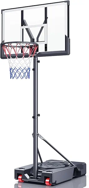 Basketball Hoop,Portable Basketball Hoop System for Outdoor,45in Backboard Basketball Goal for Kids Teen and Adult Adjustable Height 5.7-10ft