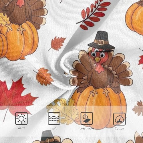 Cartoon Turkeys Hats Pumpkins Toddler Underwear Girls, Girl Underwear, 2T–8 Years3