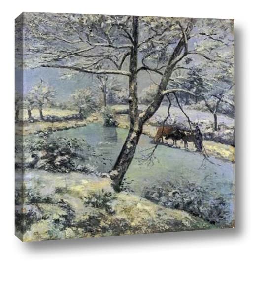 Winter at Montfoucault with Snow, 1875 by Camille Pissarro - 16" x 16" Canvas Art Print Gallery Wrapped - Ready to Hang