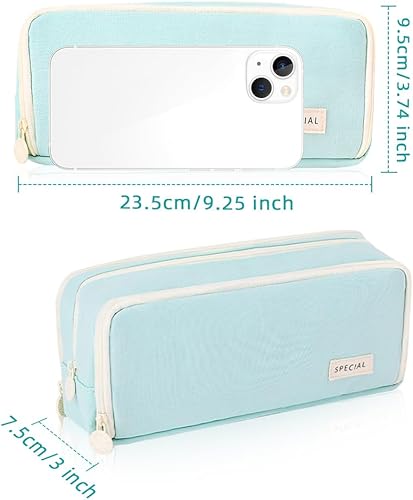 Miniatura 7 de iSuperb Estuche grande para lápices con 3 compartimentos, bolsa de lápices de gran capacidad para niños, adolescentes, niñas, niños, estudiantes,