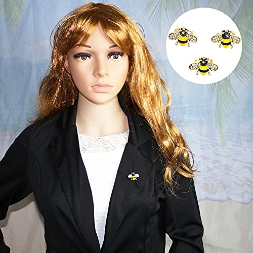 3 Pack Cute Bee Brooch Pin Set Enamel Crystal Animal Lapel Brooches Novelty Funny Pins Badges for Women Girls Boys Clothing Bags Backpacks Jackets Hat2