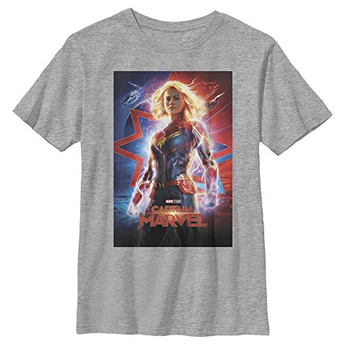 Fifth Sun T-Shirt mit Marvel-Poster Camiseta, Heather Atlético, S para Niños