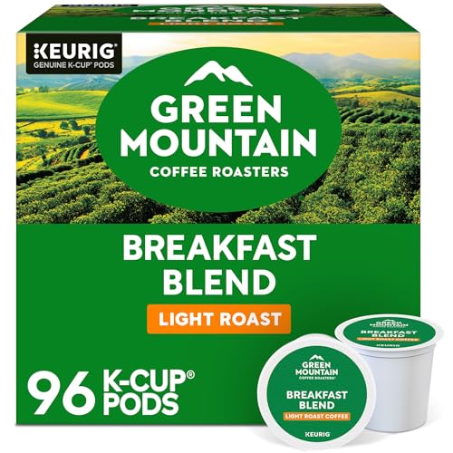 Green Mountain Coffee Roasters Breakfast Blend Single-Serve Keurig K-Cup Pods, Light Roast Coffee, 96 Count