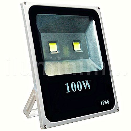 Refletor Holofote LED 100w Branco Frio Jardim Fachada
