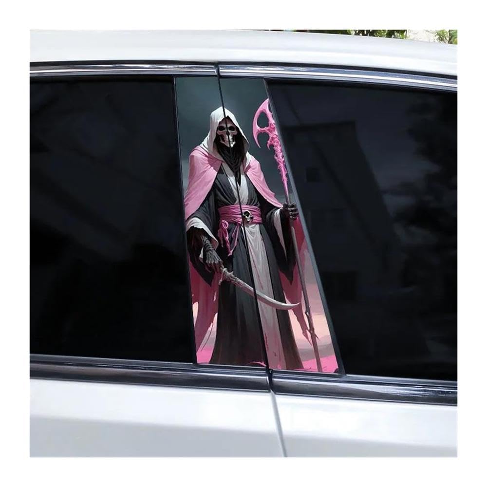 Body Parts 1Pair Car B-Pillar Decorative Decals Death Skull Cross Stickers DIY Car Door Pillar Decals(C)