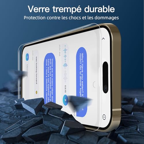 Image of NEW'C 3 Pack Privacy for iPhone 14 Pro Max Screen Protector (6.7 inch), Enhanced 28-Degree Privacy Angle, Ultra Durable 9H Hardness, Bubble-Free