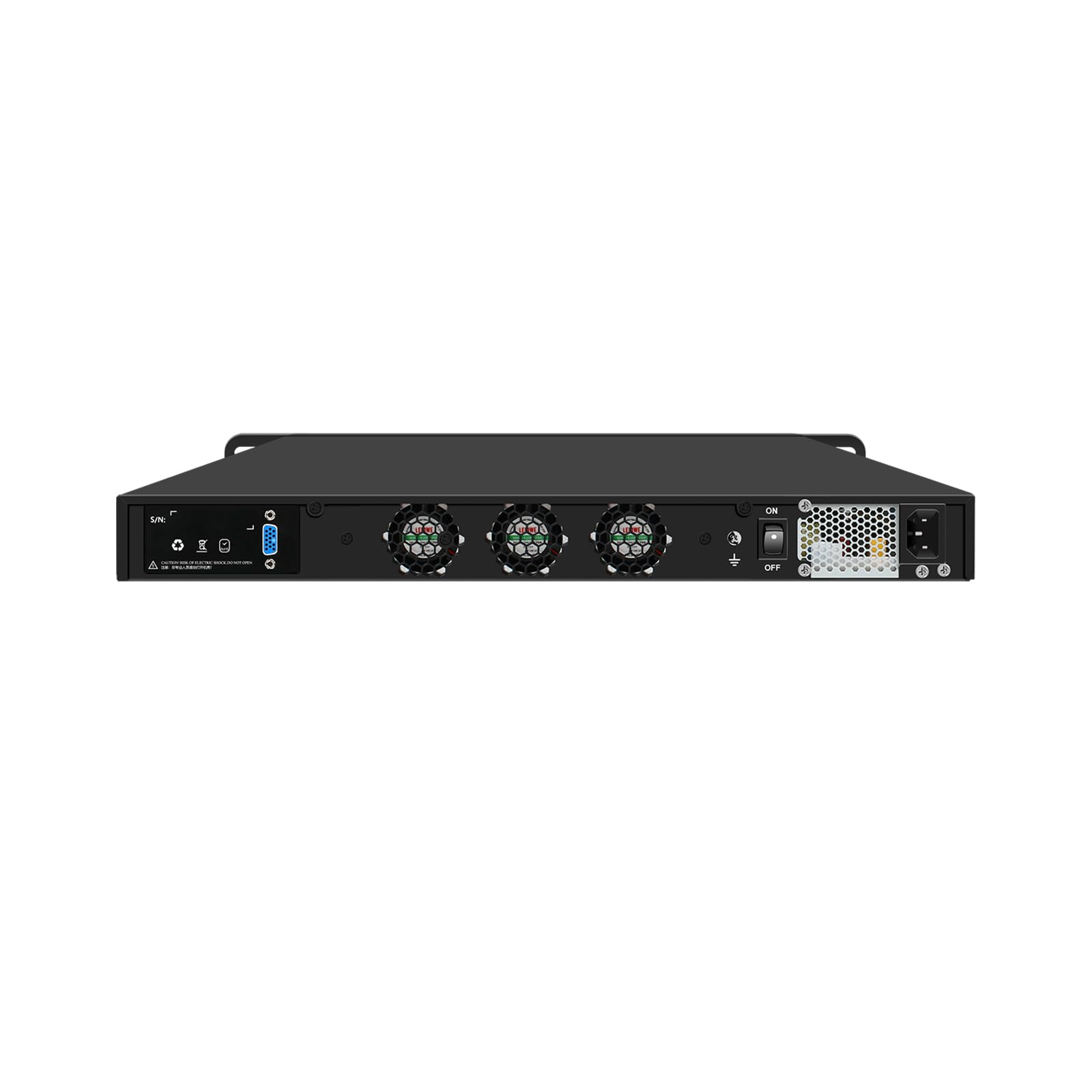 1U Rackable Cabinet Firewall Appliance, PFSense, Mikrotik, OPNsense, VPN, Router PC, Xeon E 2126G, RJ67, C246, 8 x 2.5GbE, 6 x 1GbE LAN, Console, GPIO, 16G RAM, 128G SSD