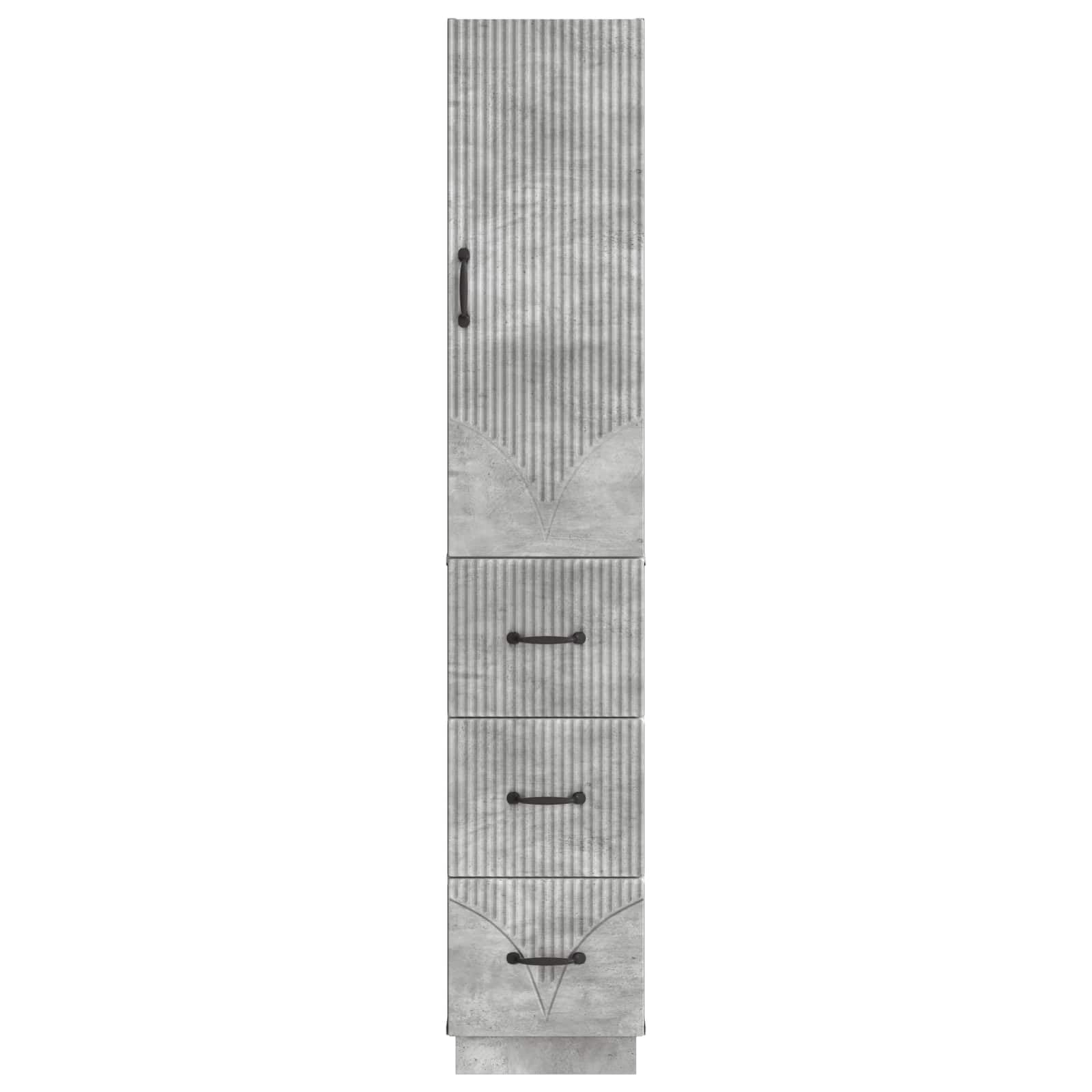 Zestaw szaf 2 szt. szary betonowy materiał drewnopochodny 33 x 34,5 x 87 cm z szufladami i półkami, uniwersalna szafka do przechowywania do biura, gospodarstwa domowego, korytarza, garażu