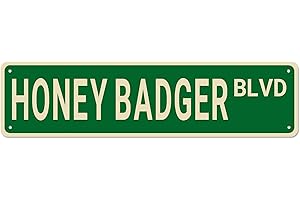 HONEY BADGER BLVD Vintage Tin Badge