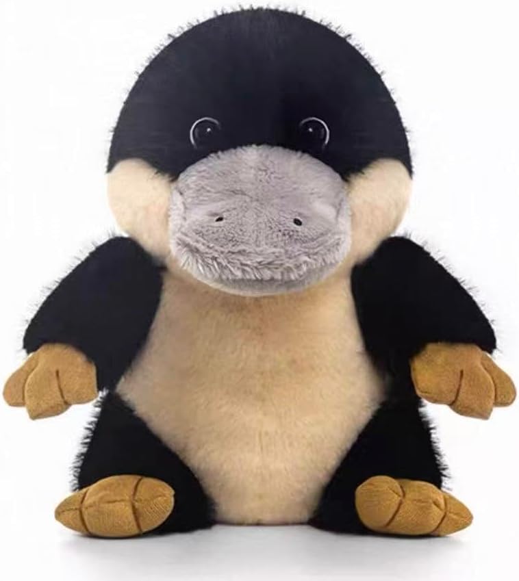 lilizzhoumax Cute Platypus Plush Toy, Adorable Kawaii Realistic Sitting Duckbill Platypus Stuffed Animal, Soft Fluffy Cuddly Plushies Doll for Kids, Boys, Girls, Gift for Collectors Home Decor Black
