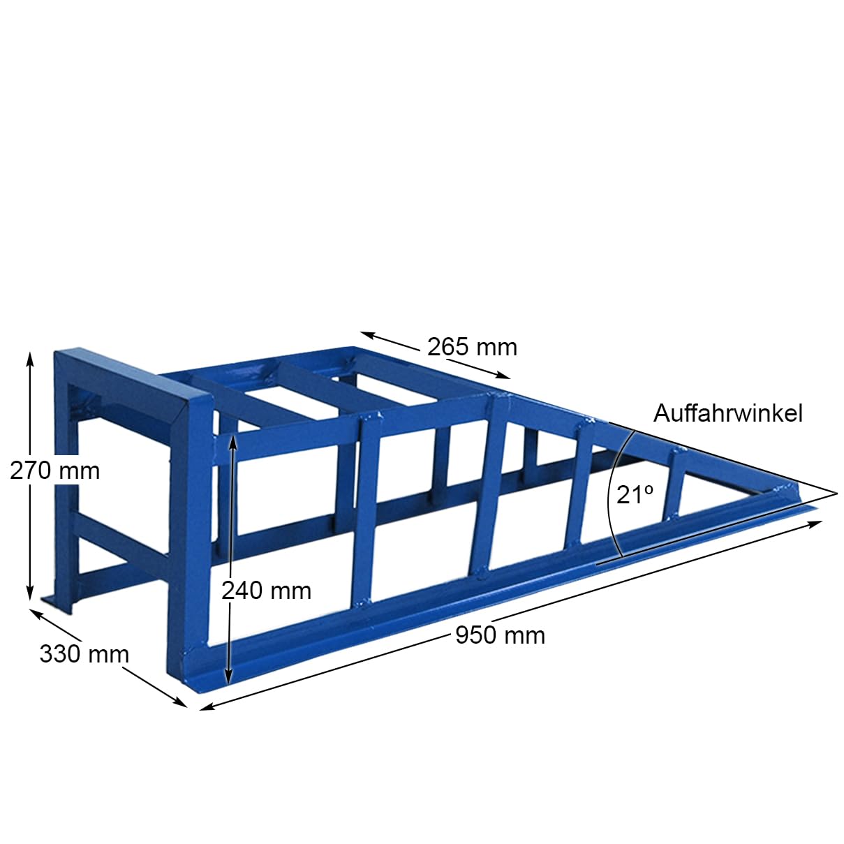 Auffahrrampe Rampe PKW 2 x blau bis 265er Räder extra breit 2000 kg pro Paar Auffahrbock 21 Grad Auffahrwinkel