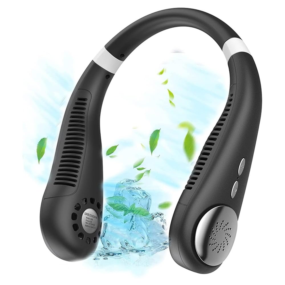 Omeron Premium Portable LED RGB Light Neck Fan Rechargeable Personal Fan, 5 Speeds Cooling Fans, Leafless Hanging Bladeless Mini Neck Fan for Outdoor Indoor Travel 8 Hrs Long Lasting Play- Multicolor (B0C5RZCKZ8) Amazon Price History, Amazon Price Tracker
