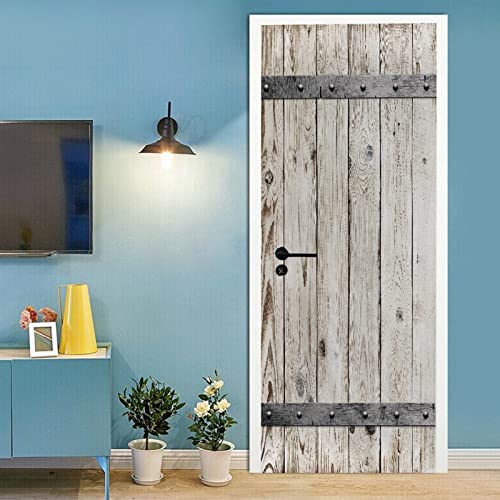 A.Monamour Türtapete Selbstklebend Türfolie Türposter 3D Holz Mit Metall Beschaffenheits Hintergrund Vinyl Folie Türdeko Tapete Wandbild Türaufkleber Türtattoo 90x200cm