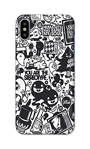 Image of Printed Hard Back Cover Case for Apple iPhone X | iPhone 10 | iPhone Xs | iPhone 10s Back Cover (Mixed Cartoon) -702
