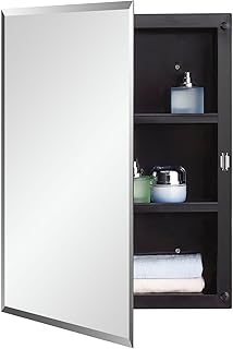 29 Smart Storage Ideas For Small Bathrooms You’ll Actually Use 96 Black Plastic Bathroom Medicine Mirror Cabinet Beveled Edge, 16 x 20 inc...
