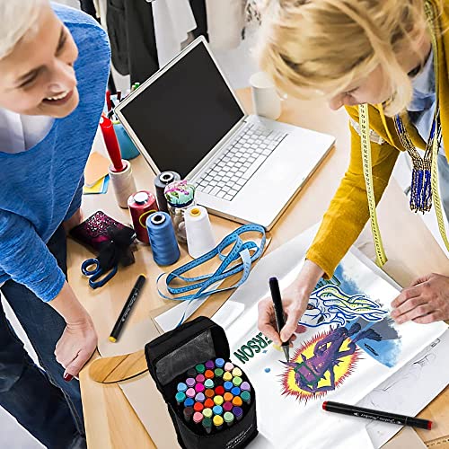 Image of Shuttle Art Fabric Markers, 40 Colors Dual Tip Fabric Marker Pens Permanent No Bleed Pens for T-Shirts Sneakers, Non-Toxic & Child Safe Permanent Shirt Pens for Adult Painting Writing