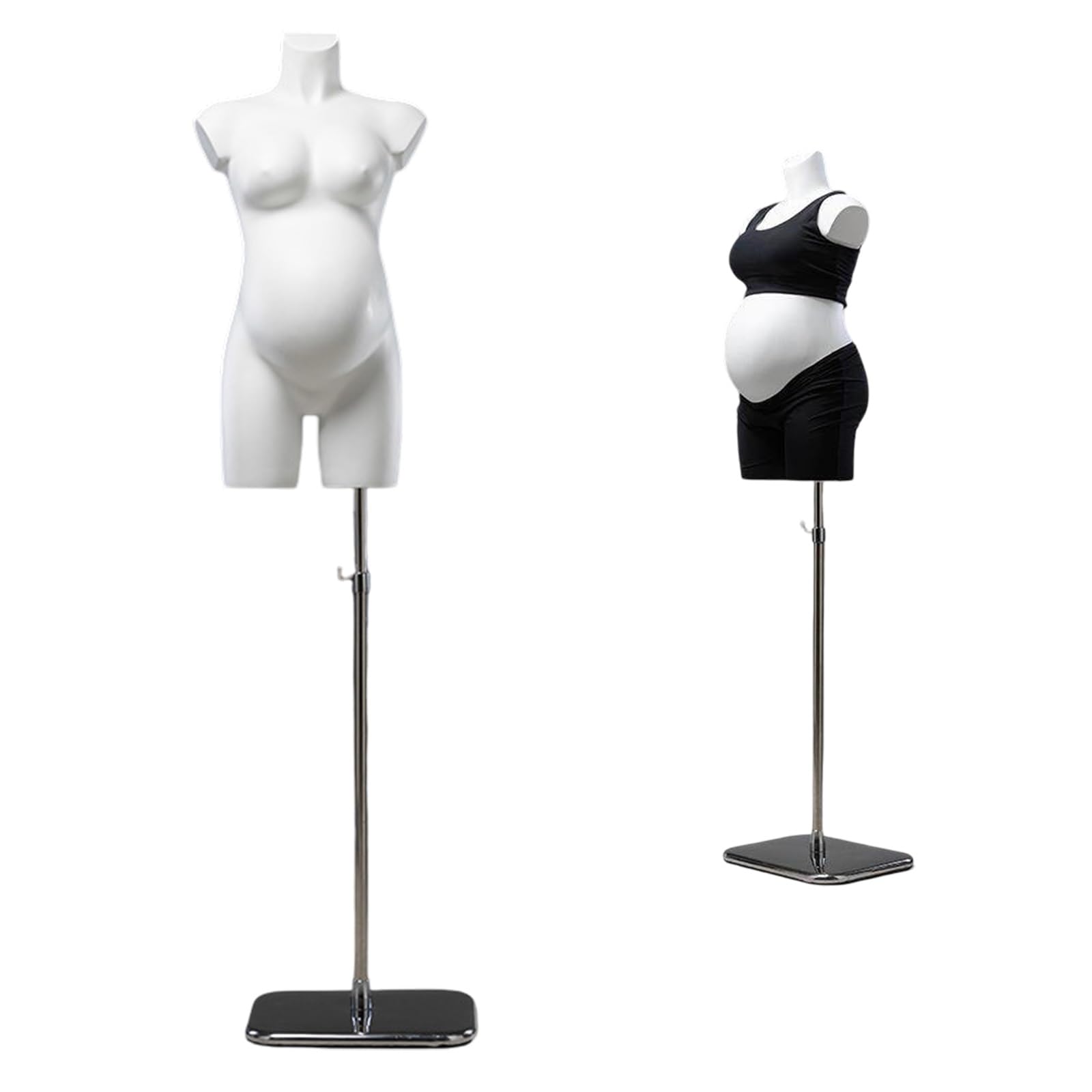 Labasuan Female Pregnant Mannequin Dress Form Torso, 65"-84" Height Adjustable Pregnant Display Mannequin Body, Clothing Display Model Manikin with Stable Base